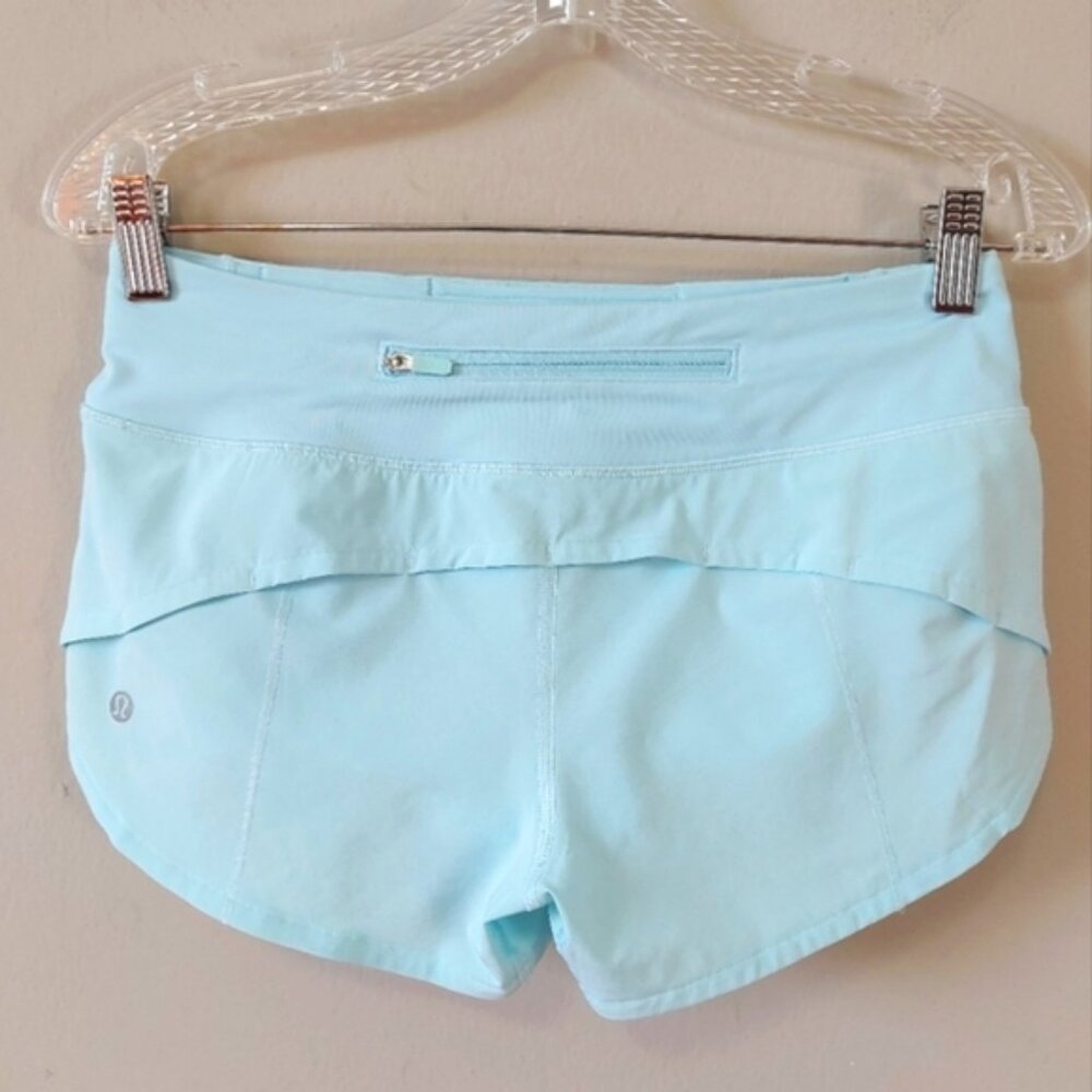 Lululemon Speed Up Running Shorts Size 4 Blue Mid-Rise Lined Stretch Gym Pockets